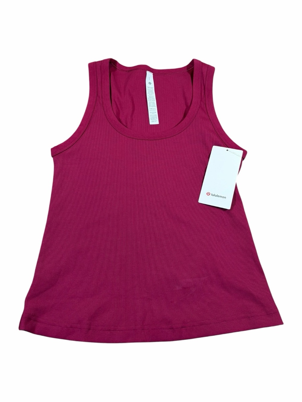 NWT Lululemon Little Scoop Neck Tank *Cotton Ribbed (Raspberry Rave) Size L